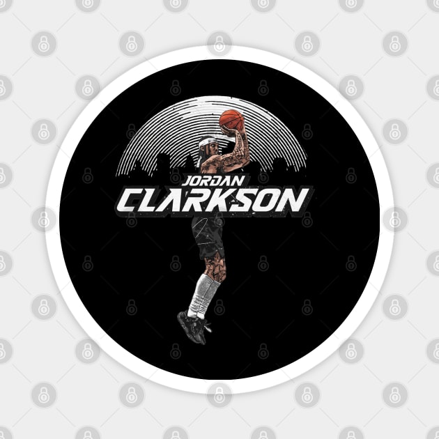 Jordan Clarkson Utah Skyline Magnet by danlintonpro